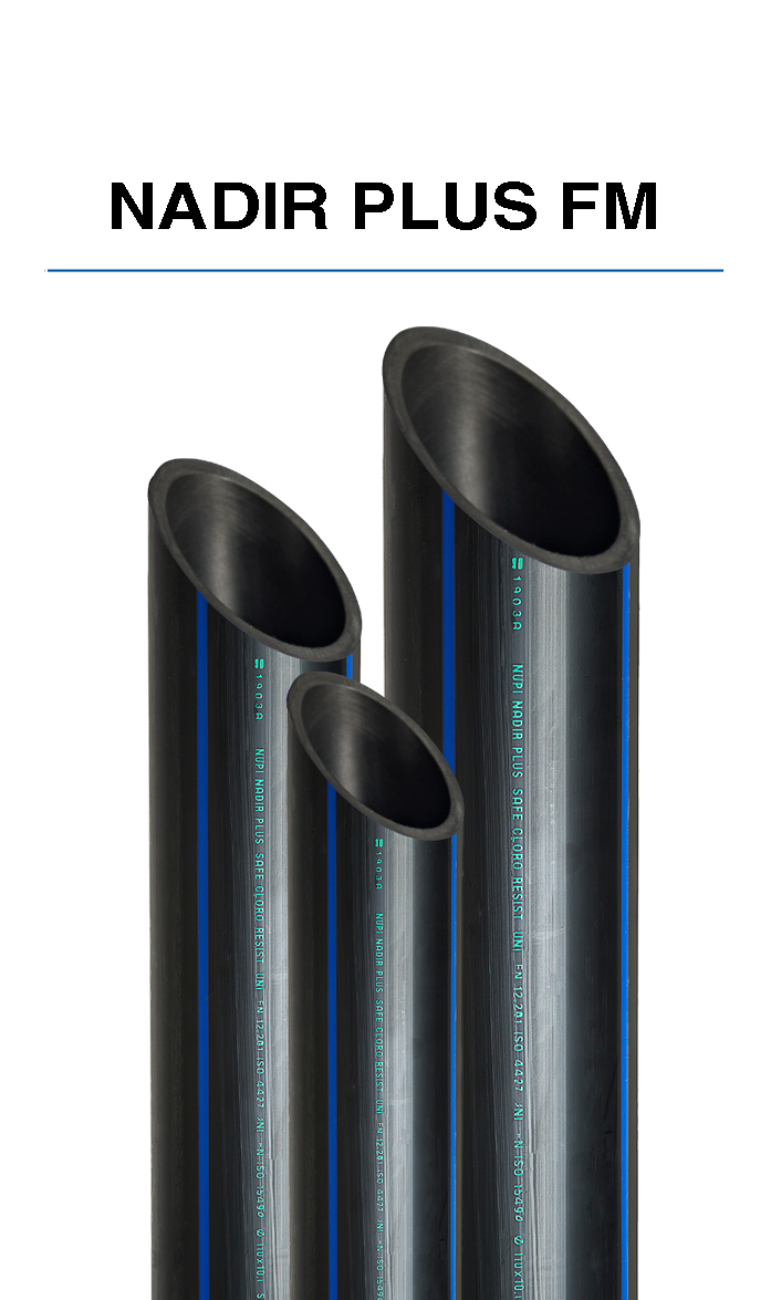 Gama de tuberias de polietileno de alta densidad PE100 NADIR PLUS FM